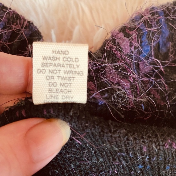 MARSH LANDING VINTAGE  PURPLE PLUM EYELASH CARDIGAN CAPELET JACKET Sz L EUC - Picture 6 of 13